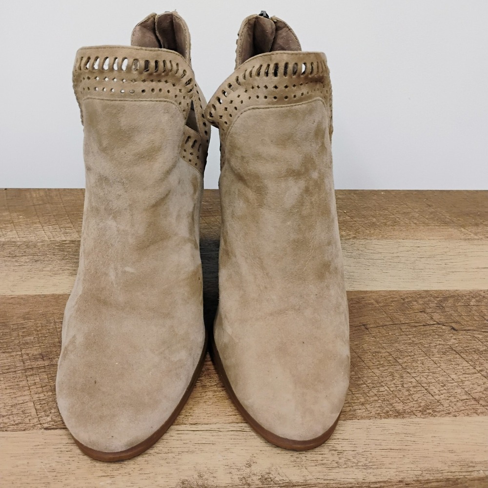 Vince Camuto‎ Boots Womens 10 M Fileana Split Shaft Ankle Bootie Brown Suede Zip - Picture 5 of 13